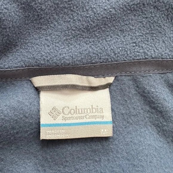 COLUMBIA Mens Full Zip YKK Blue Fleece Jacket Sweater Medium M - Picture 3 of 7